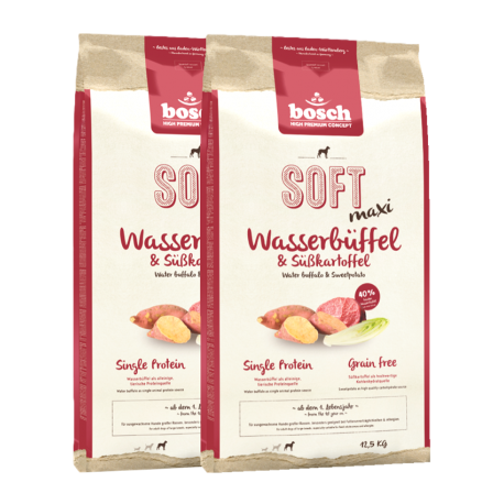 bosch HPC Soft+ Maxi WATER BUFFALO & Sweetpotato 12,5kg x 2